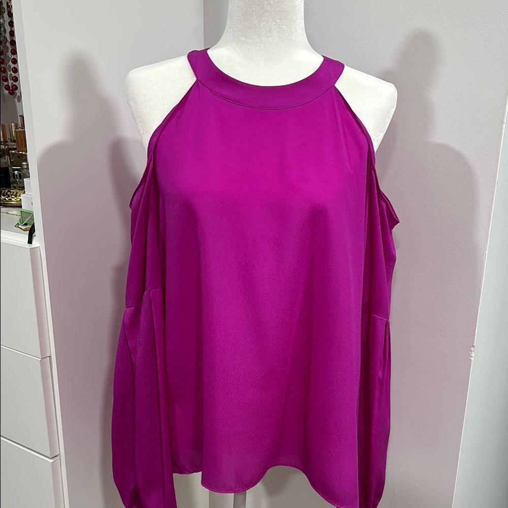 Giani Bernini Purple Relaxed Cut Out Blouse